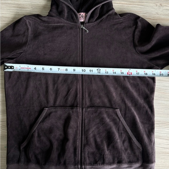 Juicy Couture// Y2K Velour Brown zip up Hoodie Size XL - Picture 11 of 13